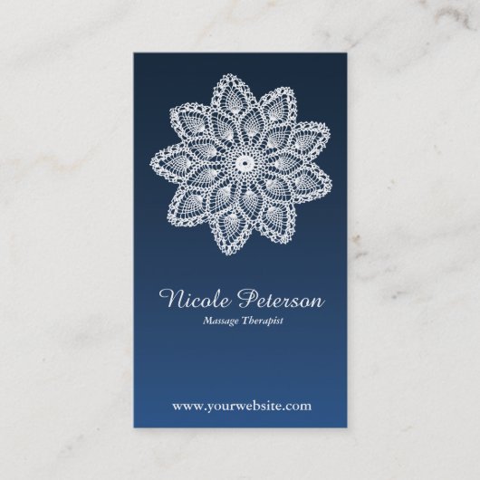白いレース-マッサージ 名刺 (正面)