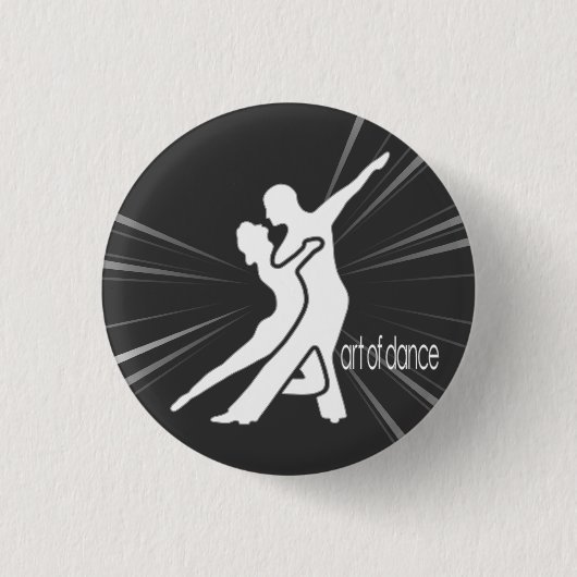 白いロゴの円形ボタン 缶バッジ (正面)