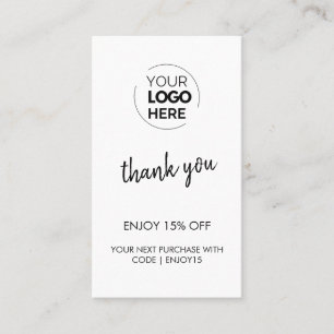 白いロゴスタイリッシュビジネスモダンに感謝 割引カード