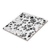 白いロゼットの黒 タイル (側面)