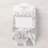 白いローズシルエット オールインワン招待状 (外側)