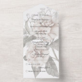 白いローズシルエット オールインワン招待状 (内側)