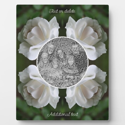 白いローズフレーム独自のフォトプラークを作成 フォトプラーク (正面)