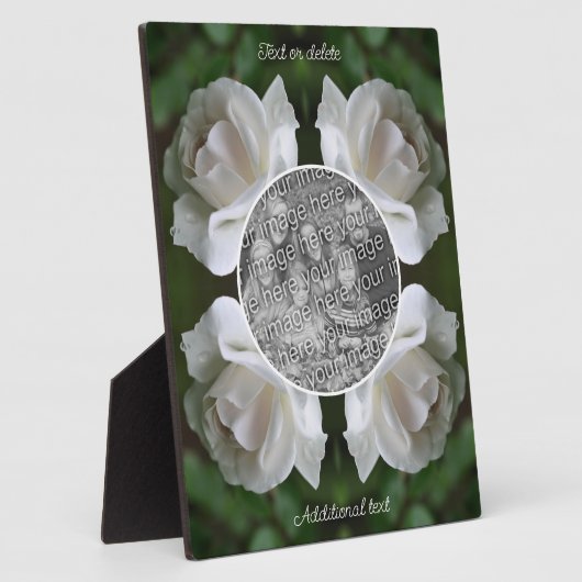 白いローズフレーム独自のフォトプラークを作成 フォトプラーク (側面)