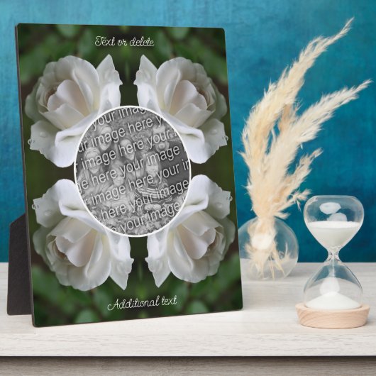 白いローズフレーム独自のフォトプラークを作成 フォトプラーク (側面)