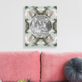 白いローズフレーム自分の写真を作成 キャンバスプリント (インサイチュ (リビング))