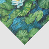 白いロータスリリーパッドフローラの分離 薄葉紙 (詳細)