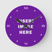 白いローマ数字のカスタムな時計のテンプレート ラウンド壁時計 (正面)