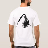白いワイシャツの黒いロゴ Tシャツ (裏面)
