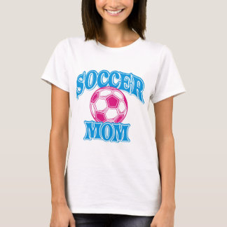 白いワイシャツ1のサッカーのお母さん Tシャツ