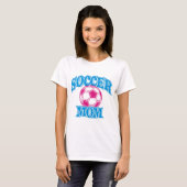 白いワイシャツ1のサッカーのお母さん Tシャツ (正面フル)