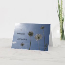 白いワイルドフラワーのお客様。悔やみや弔慰グリーティングカード カード