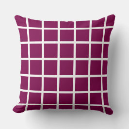 白いワイン色の四角いパタ縁どン クッション