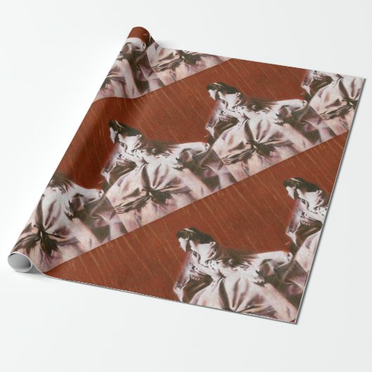 白いヴィンテージのラッ結婚ピング ラッピングペーパー (アンロールド)