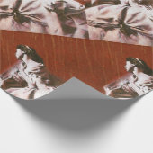 白いヴィンテージのラッ結婚ピング ラッピングペーパー (角)