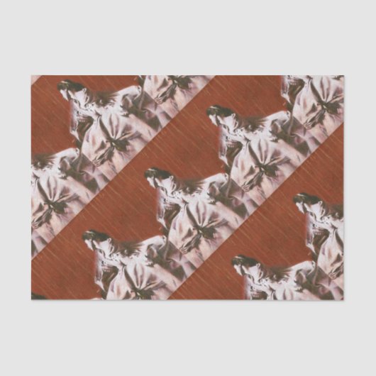 白いヴィンテージのラッ結婚ピング 薄葉紙 (正面)