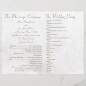 白いヴィンテージの乱交の結婚式プログラム (裏面)