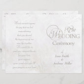 白いヴィンテージの乱交の結婚式プログラム (正面/裏面)