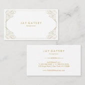 白いヴィンテージの名刺の金ゴールド 名刺 (正面/裏面)