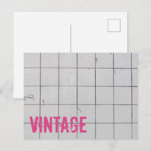 白いヴィンテージタイル80s 70s 60sレトロ使用外観 シーズンポストカード