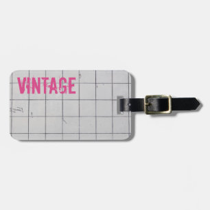 白いヴィンテージタイル80s 70s 60sレトロ使用外観 ラゲッジタグ