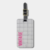 白いヴィンテージタイル80s 70s 60sレトロ使用外観 ラゲッジタグ (正面縦)