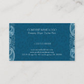 白いヴィンテージペイズリーの青 – 緑 名刺 (裏面)