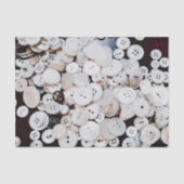 白いヴィンテージ裁縫ボタン 薄葉紙 (正面)