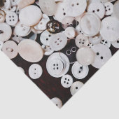 白いヴィンテージ裁縫ボタン 薄葉紙 (詳細)