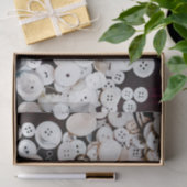 白いヴィンテージ裁縫ボタン 薄葉紙 (ギフト)