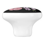 白い一角獣と花 セラミックノブ (側面)