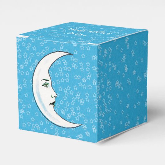 白い三日月と顔エレガントの白い星 フェイバーボックス (正面サイド)