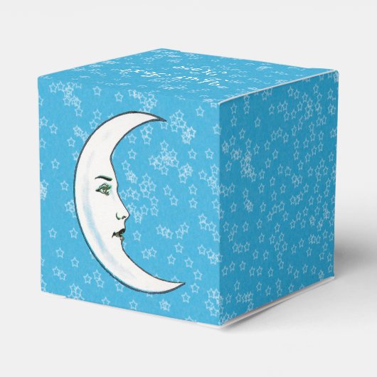 白い三日月と顔エレガントの白い星 フェイバーボックス (裏面サイド)