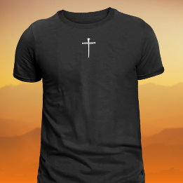 白い三本の釘のキリスト教の十字架 Tシャツ