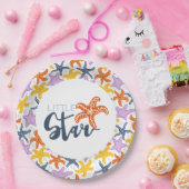 白い上にカラフルなヒトデを持つ小さな星 ペーパープレート (パーティー)