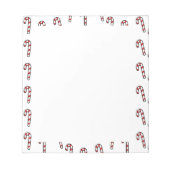 白い上にクリスマスキャンディーケーン ノートパッド (正面)