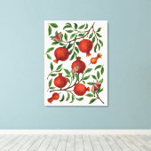 白い上にザクロとベラモス キャンバスプリント (インサイチュ (ウッドフロア))