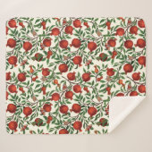 白い上にザクロとベラモス シェルパブランケット (正面(横))