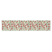 白い上にザクロとベラモス ショートテーブルランナー (横)