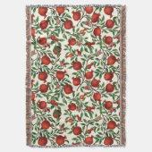 白い上にザクロとベラモス スローブランケット (正面縦)