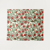 白い上にザクロとベラモス タペストリー (正面(横))