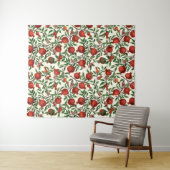 白い上にザクロとベラモス タペストリー (インサイチュ(横))