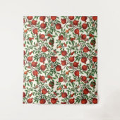 白い上にザクロとベラモス タペストリー (正面)