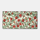 白い上にザクロとベラモス デスクマット (正面)