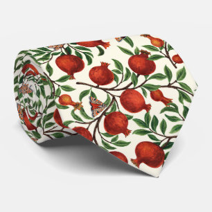 白い上にザクロとベラモス ネクタイ