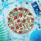 白い上にザクロとベラモス ペーパープレート (パーティー)