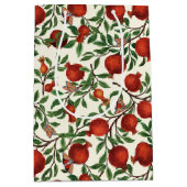 白い上にザクロとベラモス ミディアムペーパーバッグ (正面)