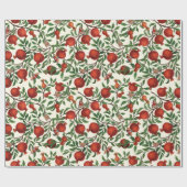 白い上にザクロとベラモス ラッピングペーパー (フラット)