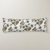 白い上にデイジーの蝶や花 ボディピロー (裏面)