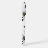 白い上にデイジーの蝶や花 iPhoneケース (右側面)